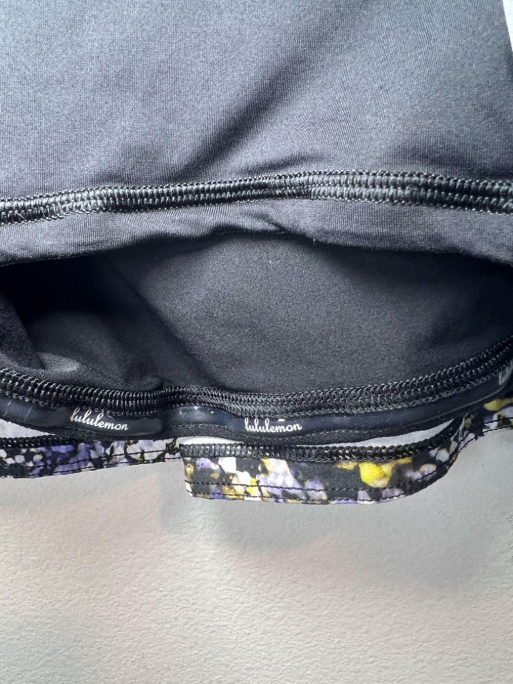 Lululemon Pace Rival Skirt Skort Floral Metropolis Multi Black Zip Pocket Sz 14 - Picture 6 of 14